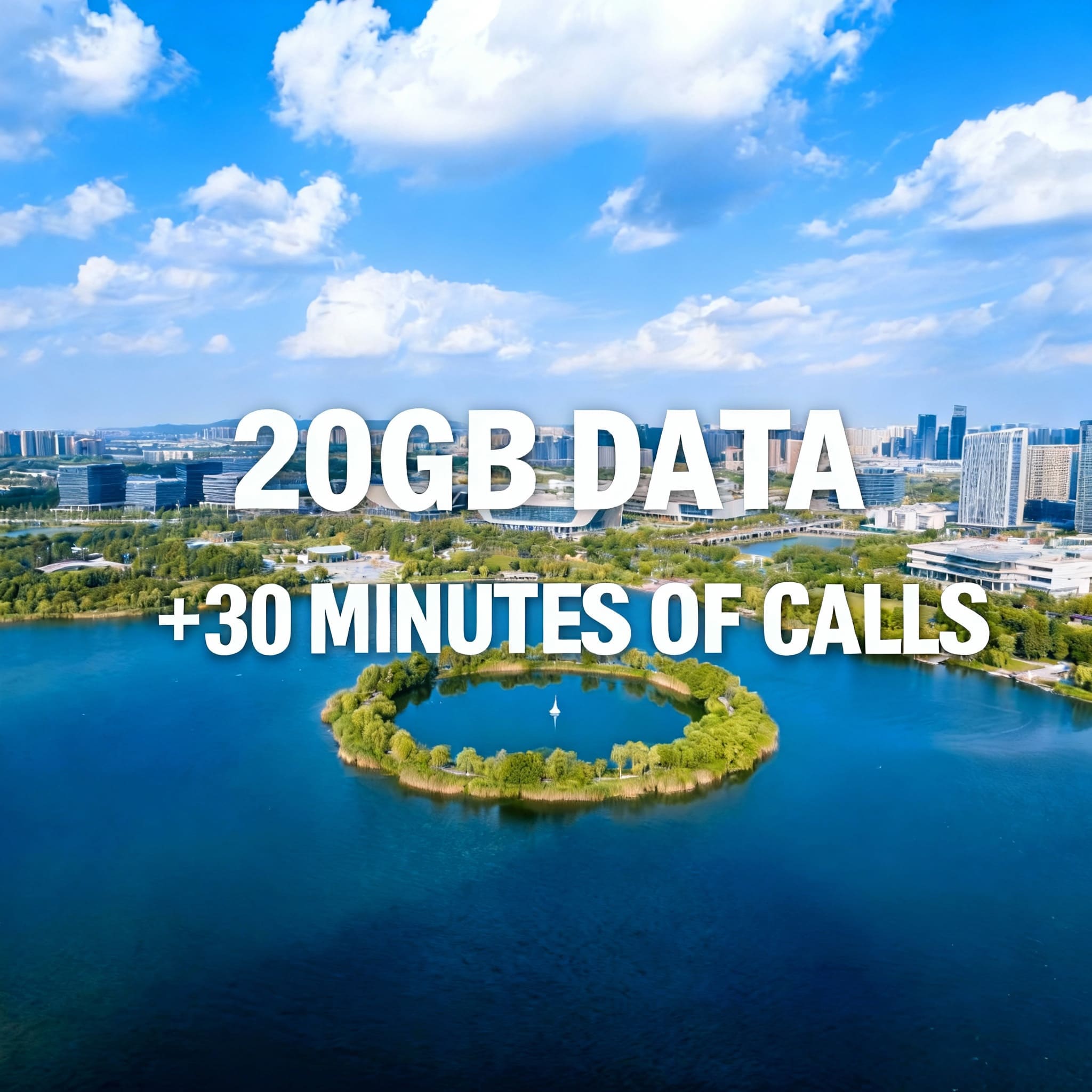 China SIM Card-20GB DATA AND 30 MINUTES OF CALLS