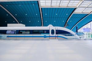 Shanghai Maglev Line 3 train preparing for departure at Longyang Road Station
