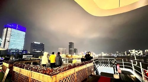 World Financial Center skyscraper view from Huangpu River