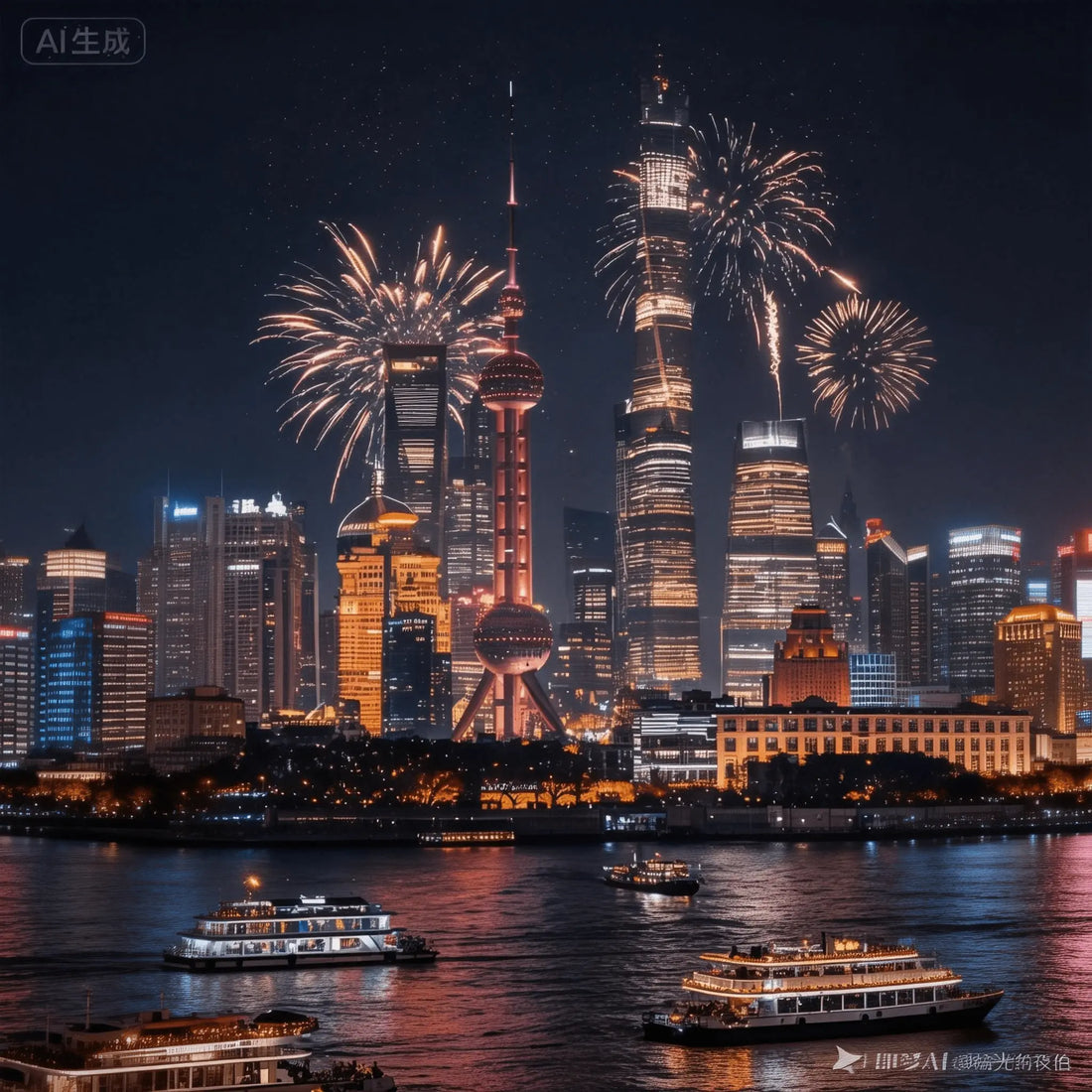 The Bund waterfront with Pudong skyline across the river