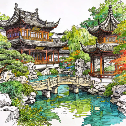 Classical architecture and rockeries inside Yuyuan Garden