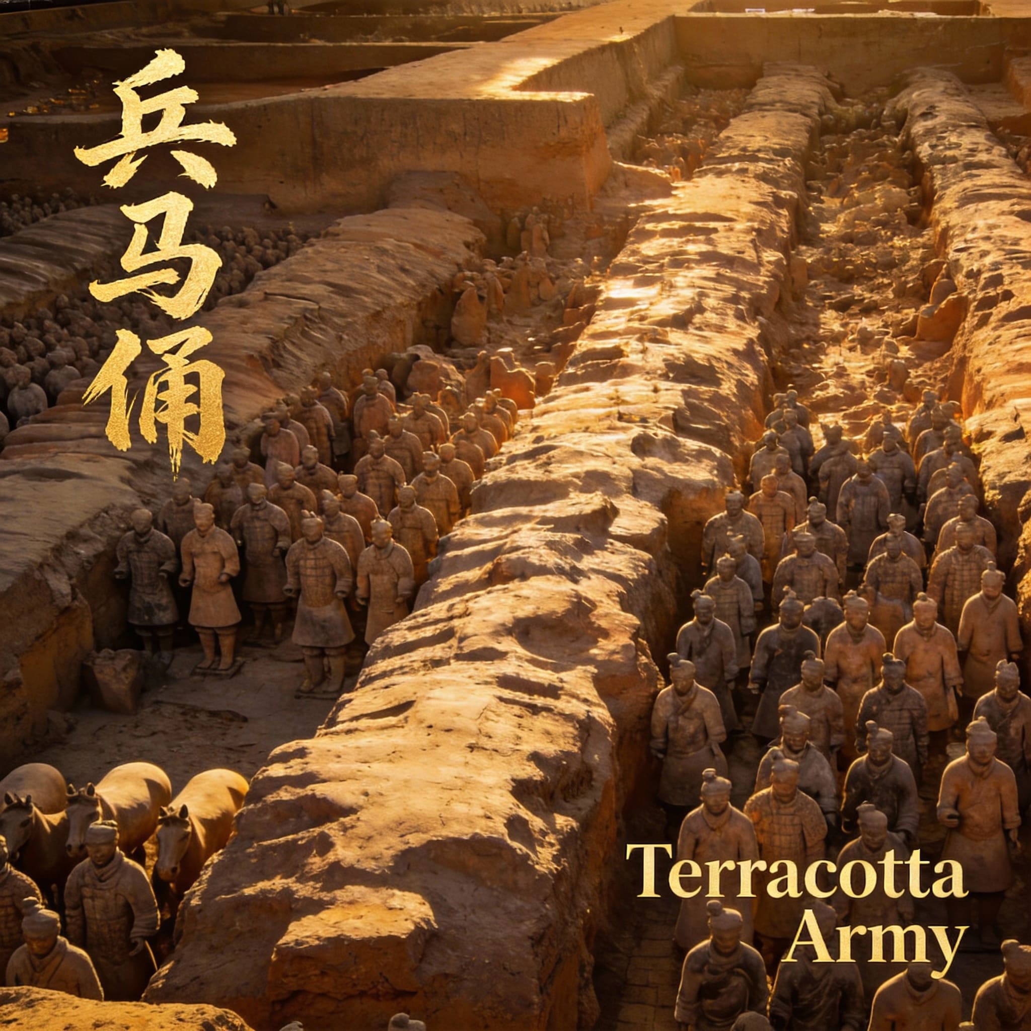 Terracotta Warriors in Xi'an, China guarding the tomb of Qin Shi Huang