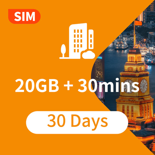 -China SIM Card- 20GB 30days 30mins