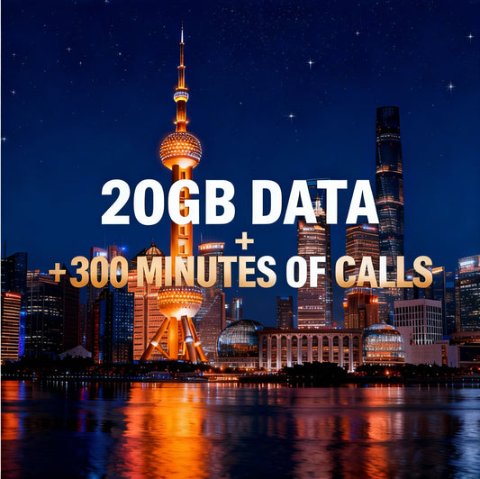 China Unicom SIM Card-20GB DATA AND 300 MINUTES OF CALLS
