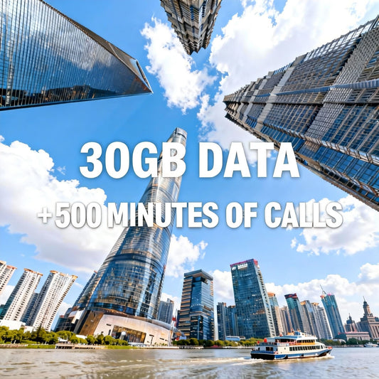China Unicom SIM Card-30GB DATA AND 500 MINUTES OF CALLS