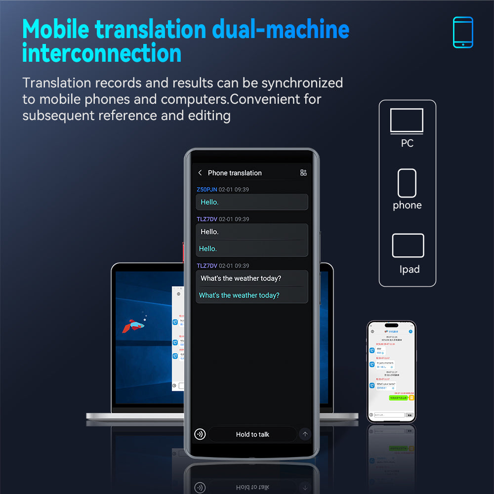 4G Global Intelligent Voice Translator with SIM Card Holder