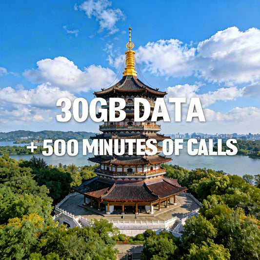 China Mobile SIM Card-30GB DATA AND 500 MINUTES OF CALLS