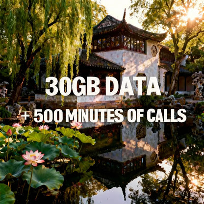 ChinaSIMCard-30GBDATAAND500MINUTESOFCALLS