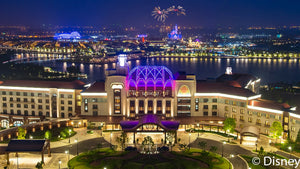 Aerial view of Shanghai Disneyland Hotel near the theme park