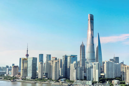 Shanghai Tower and surrounding skyscrapers in Lujiazui Financial District